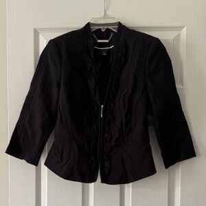 White House Black Market Black Ruffled Blazer